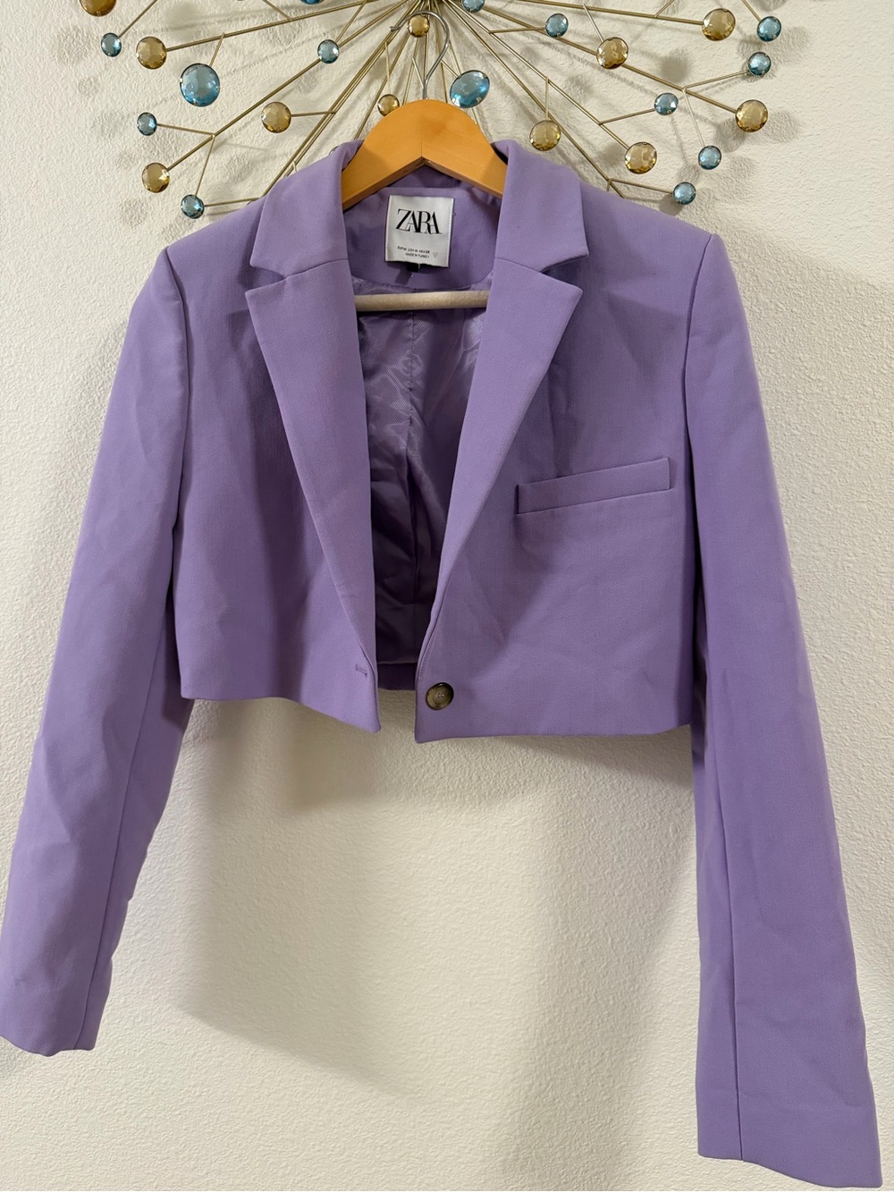 ZARA Cropped Lilac Blazer Jacket